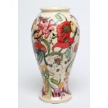 A MOORCROFT POTTERY FAMILY THROUGH FLOWERS PATTERN VASE, 2011, of inverted baluster form,