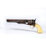 A .36 CALIBER COLT REVOLVER, c.1860, the 7 1/2" sighted barrel stamped "ADDRESS COLT. SAML COLT