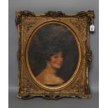 ENGLISH SCHOOL (Late 19th Century), Portrait of a Lady, head and shoulders, oval oil on canvas,