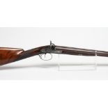 A DOUBLE BARRELLED PERCUSSION SPORTING GUN by Dooley of Liverpool, the 30" barrel with front bead,