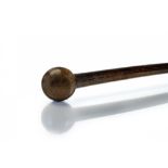 A RHINO HORN KNOBKERRIE, late 19th/early 20th century, with approximately 2" diameter head and 32"