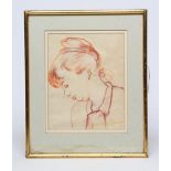RUSKIN SPEAR (1911-1990), Portrait of Claire, head and shoulders, red chalk drawing, signed, R.A.,