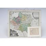 TOBIAS MAYER (1723-1762), "Mappa Geographica Regni Polonias", hand coloured engraved map with