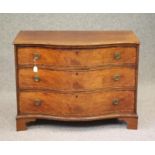 A GEORGIAN MAHOGANY CHEST, third quarter 18th century and later, of serpentine form with rosewood