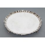 A SALVER, maker Barker Brothers Silver Ltd., Birmingham 1960, of shaped circular form with pie-crust