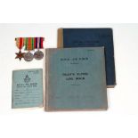 A FAMILY OF SECOND WORLD WAR MEDALS AWARDED TO ERIC WILFRED JONES AND TWO FLYING LOG BOOKS,