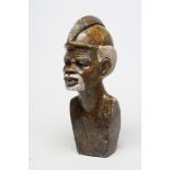 JAMES SURAJ(?) (20th Century), Tribal African male bust, polished granite, signed, 17 1/2" high (