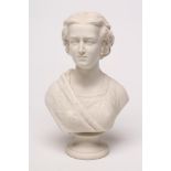 "PRINCESS ALEXANDRA" - a Copeland "Palace Art Union" parian bust designed by F.M. Miller, 1863,