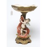 A TURN OF VIENNA BISQUE PORCELAIN FIGURAL TABLE CENTREPIECE, early 20th century, modelled as two