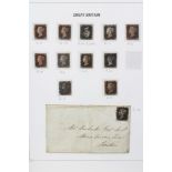 SUPER GB COLLECTION ON PRINTED LEAVES including thirteen Penny Blacks including one on cover,