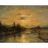 HERBERT F. ROYLE (1870-1958), On the Wharfe, Addingham, oil on board, signed, inscribed and signed