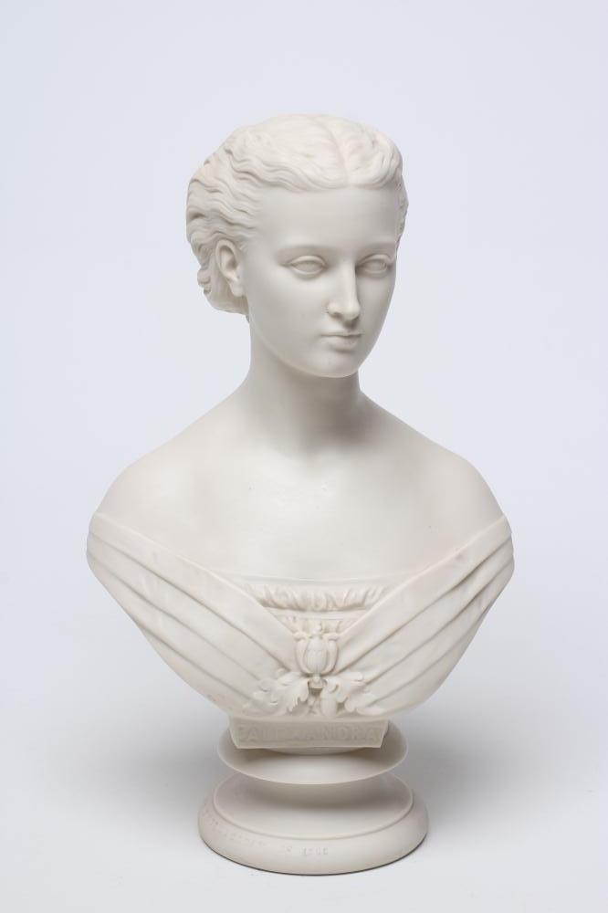 "PRINCESS ALEXANDRA" - a Copeland "Art Union of London" parian bust designed by Mary Thorneycroft,