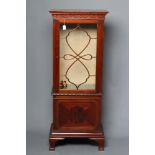 A MAHOGANY PIER DISPLAY CABINET, early 20th century, of oblong form with foliate carved waist