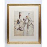 HENRY SILKSTONE HOPWOOD R.S.W. R.B.C. (1860-1914), Arab Figures at a Doorway, watercolour and