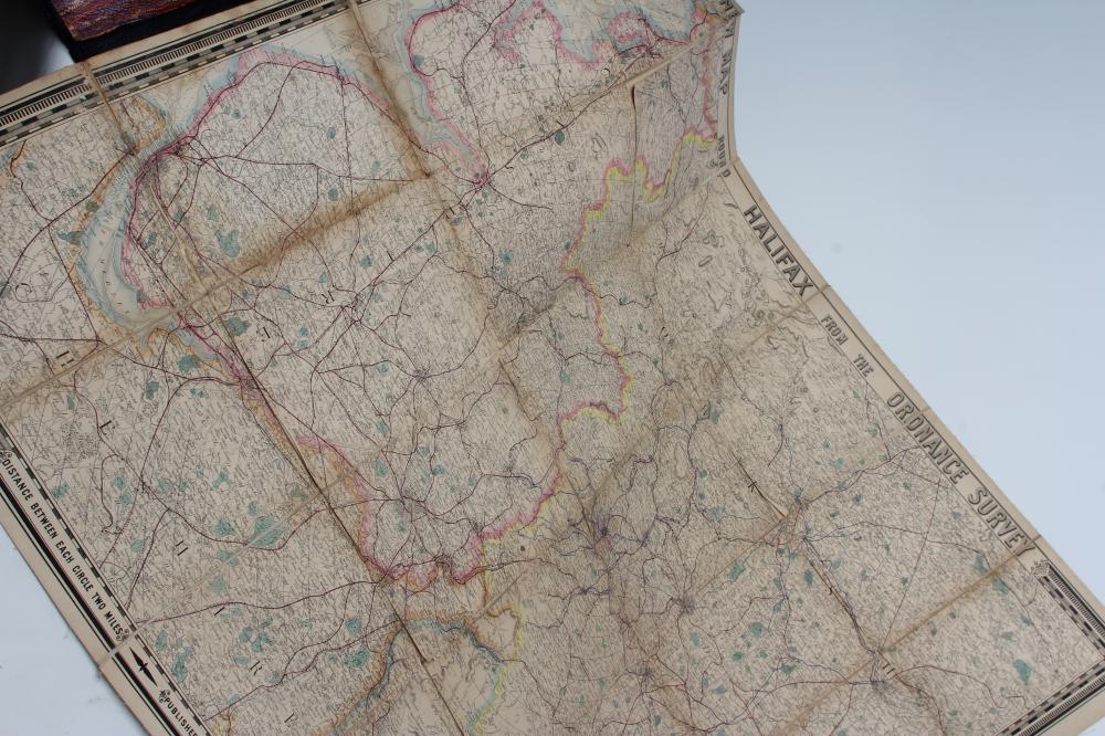 AROUND HALIFAX, reduced Ordnance Survey folding cloth map by G.G. Richmond, together with another, - Image 3 of 5