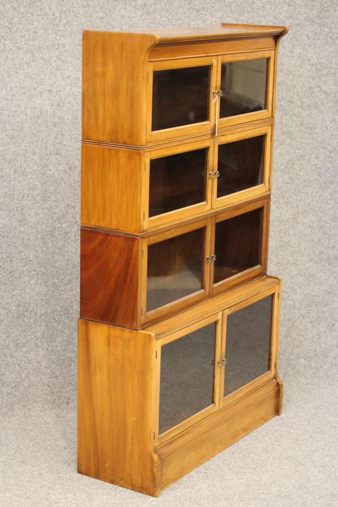 A MAHOGANY SECTIONAL BOOKCASE "The Oxford" by William Baker & Co. Ltd., the upper section with - Image 2 of 3
