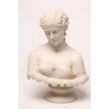 "CLYTIE" - an Art Union of London parian bust, c.1855, designed by C. Delpech, impressed marks, 13