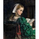 JOHN FRANCIS WYBURD (1826-1893), Portrait of a Lady Reading, oil on canvas, signed with initials,