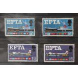 EFTA 1967 1/6 and 9d with yellow omitted (Est. plus 21% premium inc. VAT)