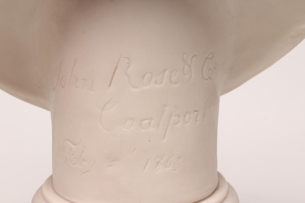 "EDWARD, PRINCE OF WALES" - a John Rose Coalport parian bust, c.1863, incised marks, 13 1/2" high ( - Image 3 of 3