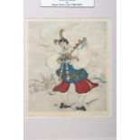 ELYSE ASHE LORD (1900-1971), Donkey Dance, coloured etching, limited edition 11/75, 12 3/4" x 11 1/
