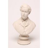 "EDWARD, PRINCE OF WALES" - a John Rose Coalport parian bust, c.1863, incised marks, 13 1/2" high (