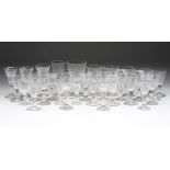 A COLLECTION OF THIRTY ONE GEORGIAN AND LATER WINE GLASSES, mainly with panel cut bowls (Est. plus