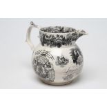 OF ROYAL INTEREST - a large documentary pearlware jug of baluster form, 1840, on-glaze printed in