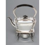 A LATE VICTORIAN SCOTTISH SMALL SPIRIT KETTLE, maker Hamilton & Inches, Edinburgh 1898, of oblong