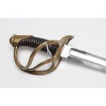AN AMERICAN CIVIL WAR 1860 PATTERN CAVALRY SABRE, with 36" curved and fullered blade, brass hilt and