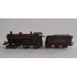 Bing for Bassett Lowke clockwork George the V locomotive and tender finished in M.R. red, 5320 to