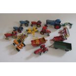 Farm vehicles by Dinky, Corgi and others including tractors, trailers, field equipment and large