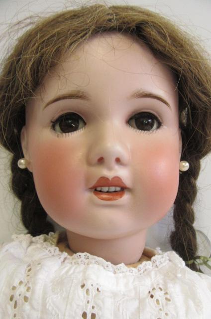 An S.F.B.J. bisque socket head doll from the Jumeau mould, brown sleeping glass eyes, open mouth - Image 4 of 5