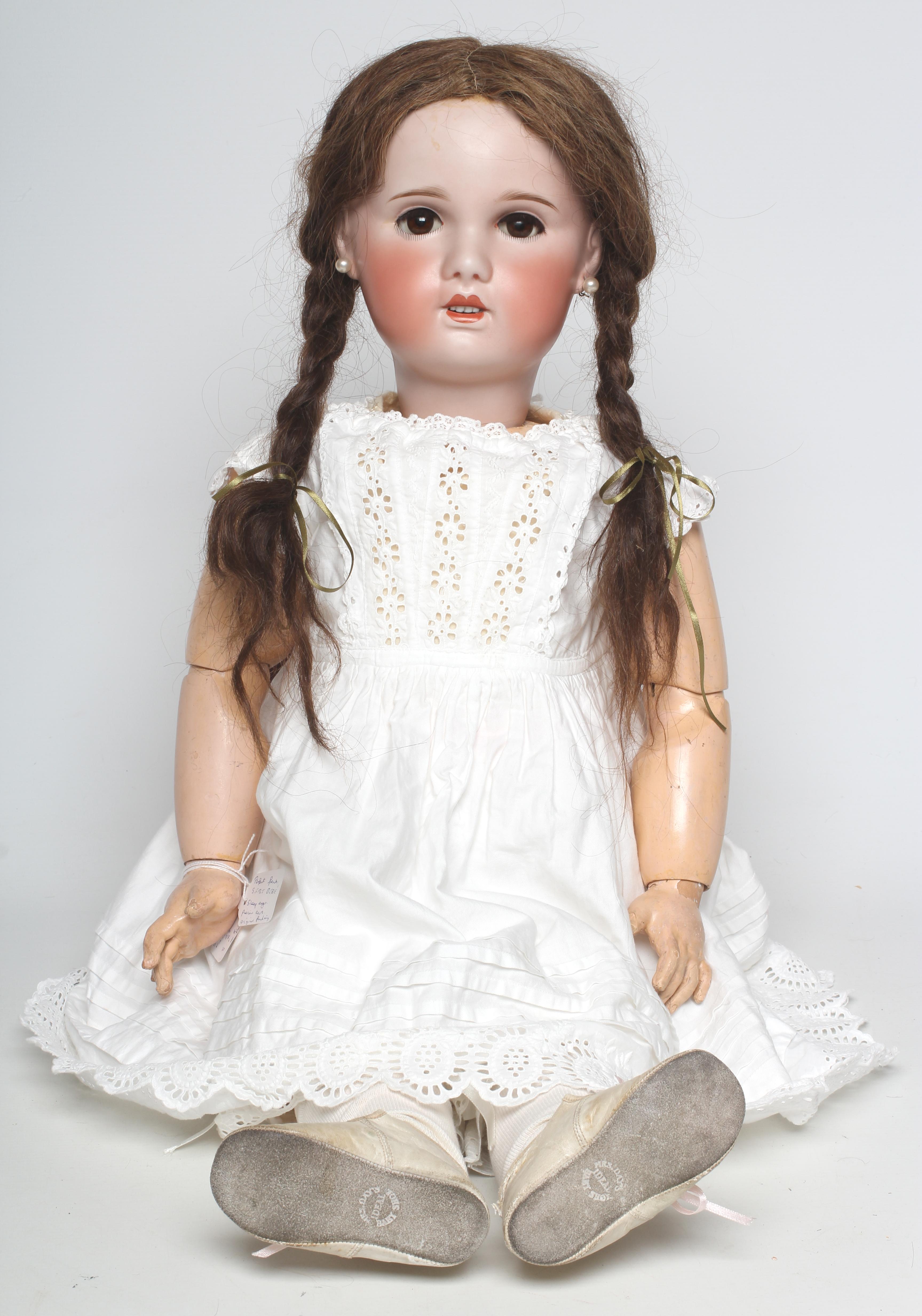 An S.F.B.J. bisque socket head doll from the Jumeau mould, brown sleeping glass eyes, open mouth - Image 2 of 5