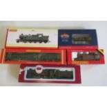 Five Hornby and Bachmann locomotives Jinty in L.M.S. red, G.W.R. Class 87XX, G.W.R. Class 72XX, G.