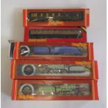 Hornby A4 Seagull, L.N.E.R. D49 Cheshire, B17 Manchester United and two coaches, boxes AF, F (Est.