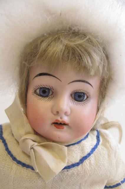 A Kley & Hahn bisque shoulder head doll, with blue glass fixed eyes, open mouth with four teeth, - Image 2 of 3