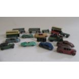 Playworn Dinky Toys including Austin Champ Taxi Cab, Connaught Race Car and Trailers, P (Est. plus