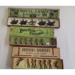Britains Royal Lancers, Royal Welsh Fusiliers and The Scots Guards Pioneers, some boxes AF, F-G (