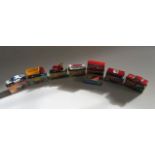 Eight Matchbox Superfast vehicles comprising No10 Police Car, No15 Forklift, No17 London Bus x 2,