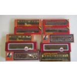 Ten passenger coaches by Hornby and others including L.M.S. and G.W.R. types, all items boxed, F (