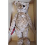 A large Steiff replica teddy bear "1995 Teddybear 1909 Blond 65", 27 1/2" high, with certificate and