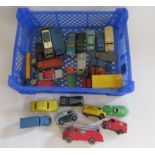 Playworn Dinky Toys including Morris Capstan Van, Bedford Kodak Van, Connaught Race Car and Super