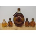 1 bottle Dimple Haig blended Whisky, with clip cap top, together with 4 Dimple Haig miniatures, 3 of