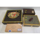 Three humidors, a cigar cutter and a box (5) (Est. plus 21% premium inc. VAT)