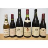1 bottle 1985 Gevrey-Chambertin, Jean Villatte, 2 bottles 2004 Crozes-Hermitage, and 3 half