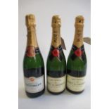 2 bottles of Moet & Chandon Champagne, together with 1 bottle Tattinger a Reims (3) (Est. plus 21%