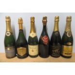 6 bottles of sparkling wine, comprising 1 bottle Gosset Grande Reserve, 1 bottle Vernay Blanc de