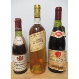 1 bottle 1993 Chateau Kefraya, Lacrima D'Oro, 1 half bottle 1966 Gigondas, Paul Jaboulet Aine, and 1