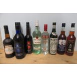 9 bottles of liqueur, comprising 2 litres Harveys Bristol Cream, 1 bottle Harveys Amontillado medium